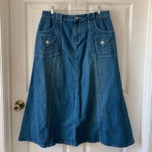 Style J Long Denim Jean Skirt Vintage size 34